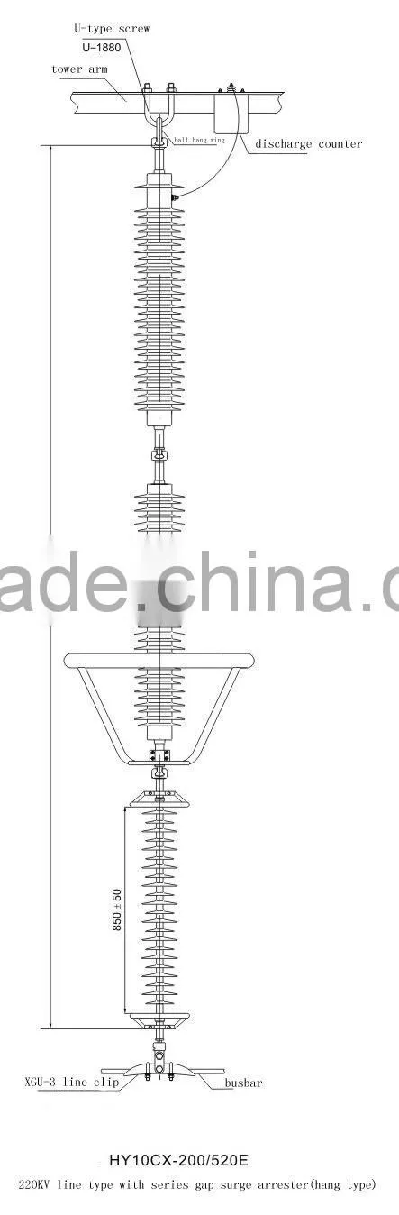 line type lightning arrester with gap