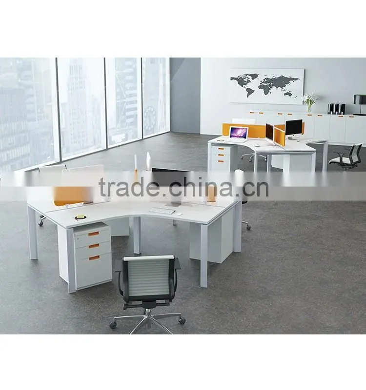 trend style staff workstation employee table 3 seats work station