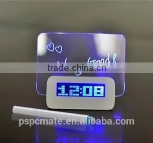 New Arrival Multifunction 4 Port USB Blue LED Hub with Alarm Clock and Memo Board