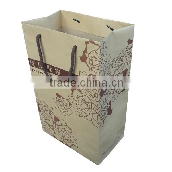 bulk custom logo brown kraft paper shoe bag