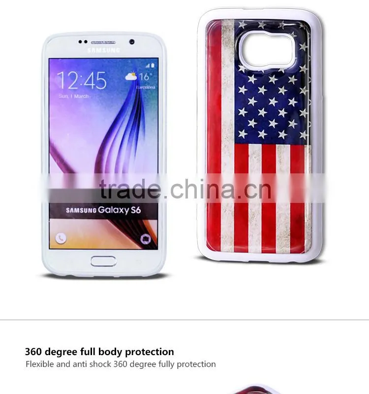 Custom epoxy gel skin back soft tpu cover case for Samsung and Samsung S6