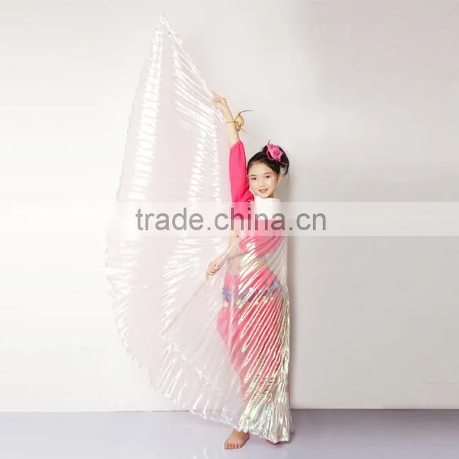 Transparent Silver cheap Belly Dance Wings Children Belly Dance Isis Wings