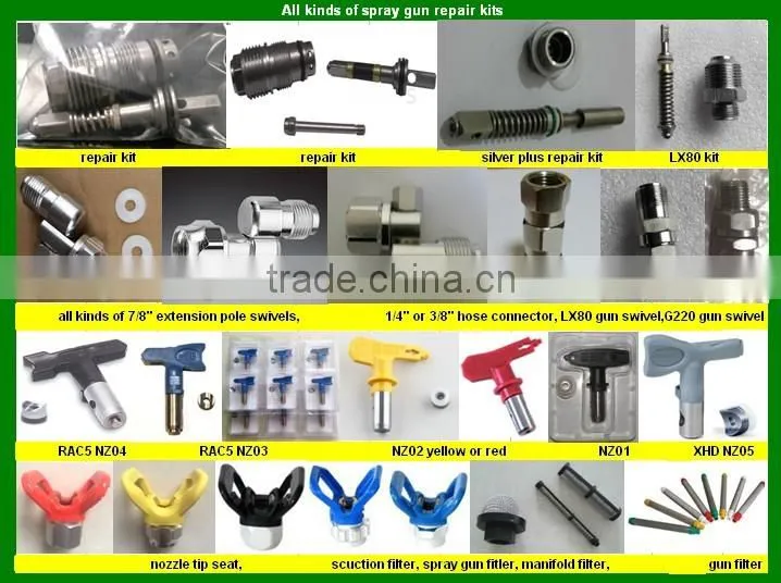 G230 RAC X Contractor High Quality Airless Spray Gun 288487 Gun Hose Whip Kit HS code 8424200000 8424909000 84249090