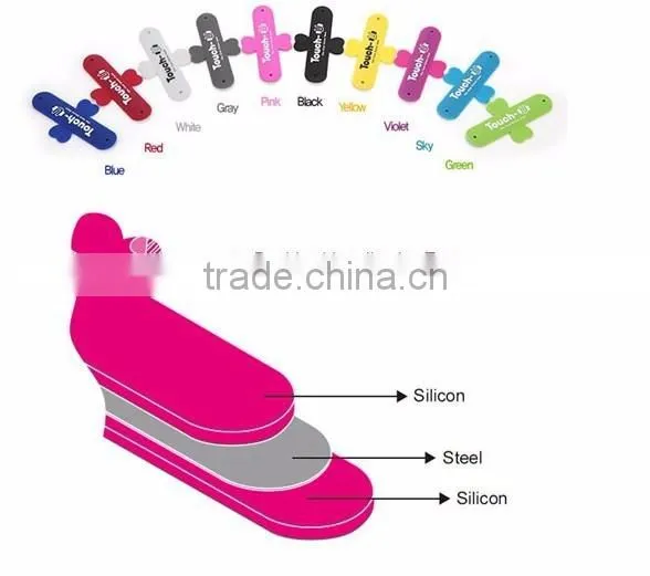 Universal silicone phone holder/touch-U phone stand