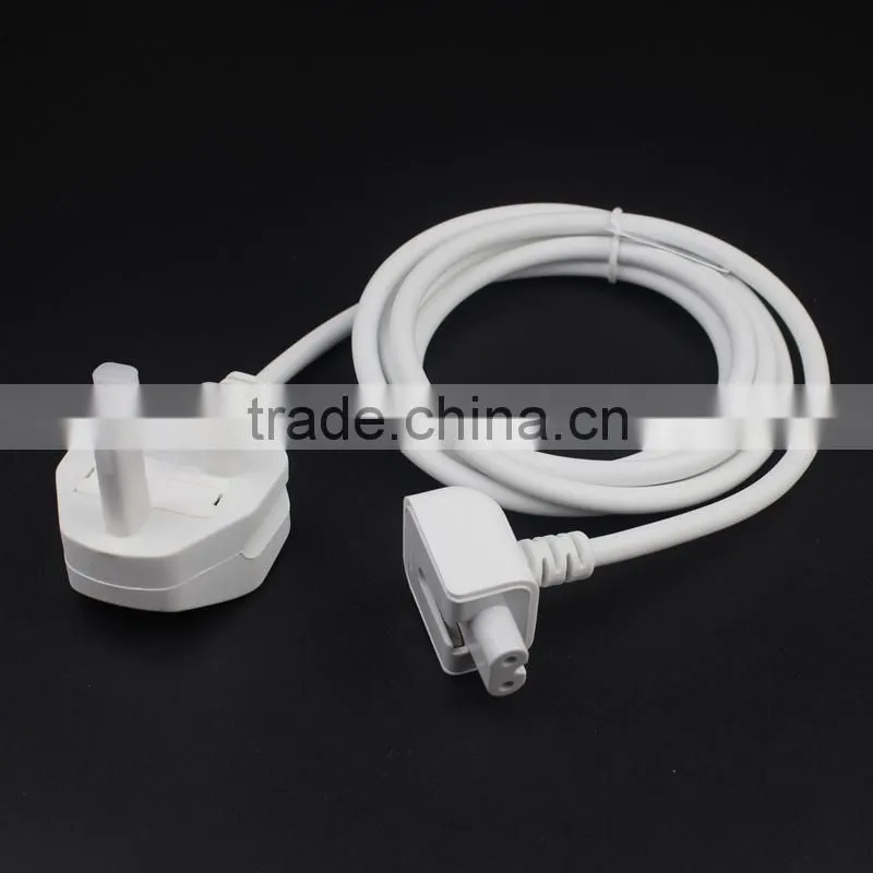 1.8M UK extension power cord wall plug for macbook 13' 15" 17"