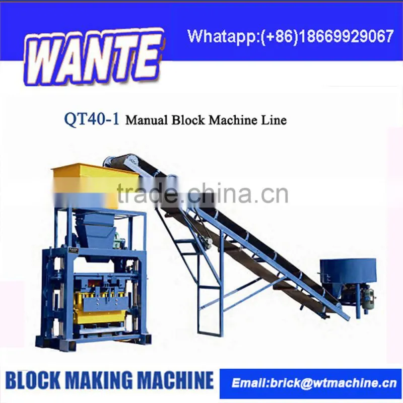 WANTE MACHINERY QT40-1 house plans fully automatic block making machine