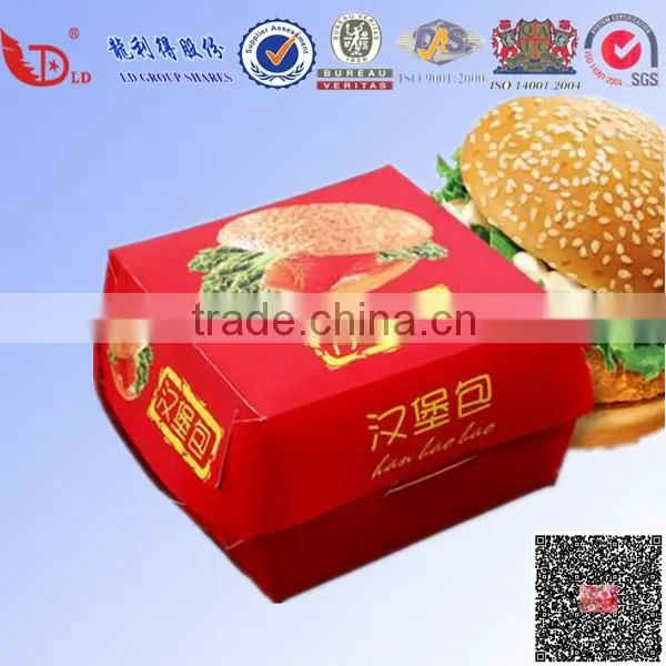 Eco-friendly Food Paper Box Disposable Hamburgers Box