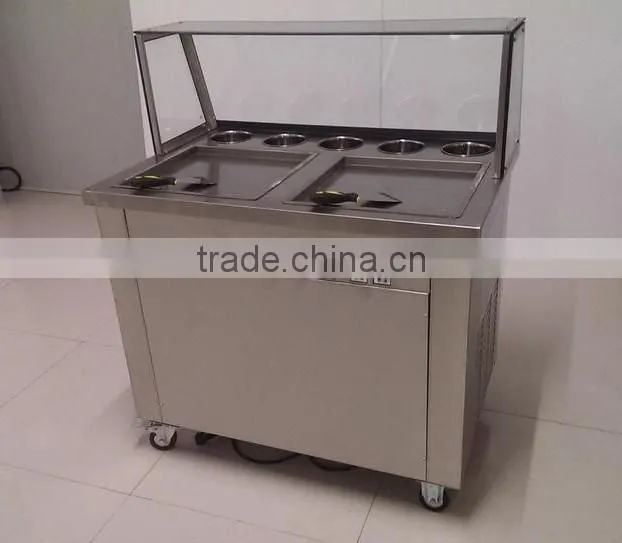 Durable instant fry pan ice cream machine
