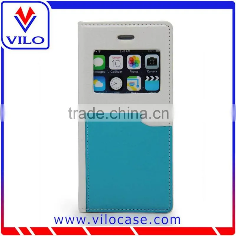 Combo color Leather flip case for iphone 6s with window