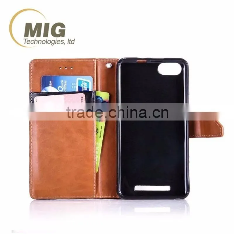 Double color PU wallet leather case with strap stand case with inside TPU cover free sample casefor iphone