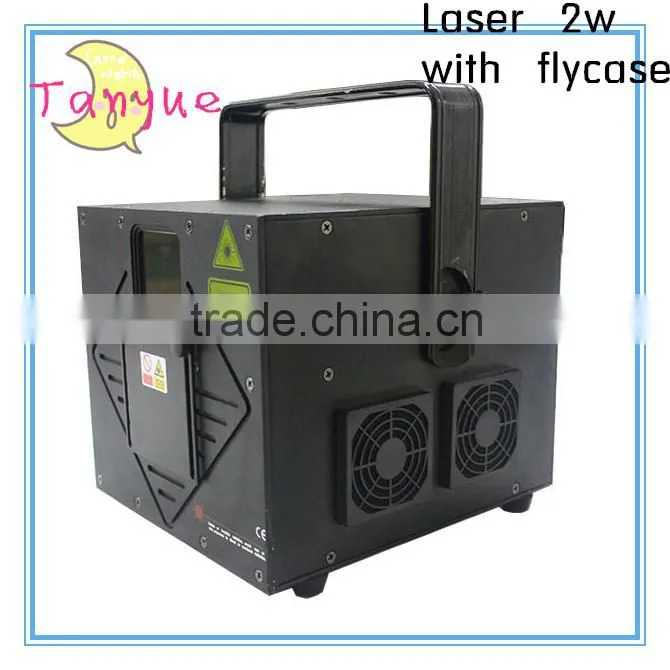 fly case dj lighting 2000mw 2w rgb full color animation laser light