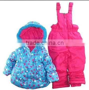 new design baby clothes padded coat suspender baby girls winter suit jacket overall children clothes sets