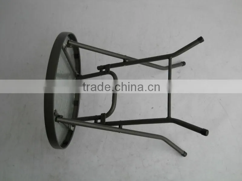 Folding Camping Glass Table With Steel Tube For Picnic