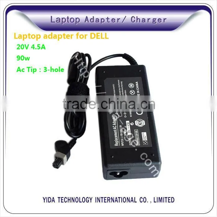 20V 4.5A ,3 hole laptop adapter for Dell laptops, desktop computers adapter