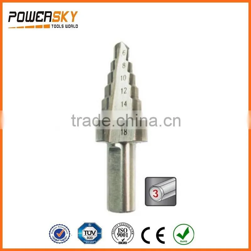 Three Sided Shank HSS Step Drill Bit