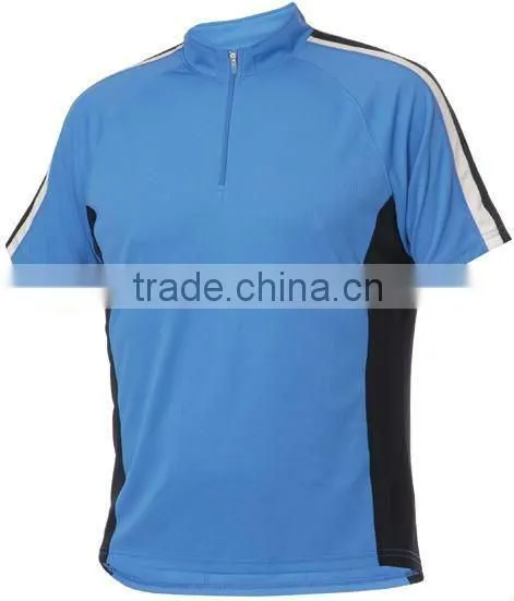 Short Sleeve Blue Cycling Jersey