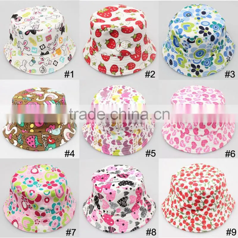 kids floral print bucket hat sun cap
