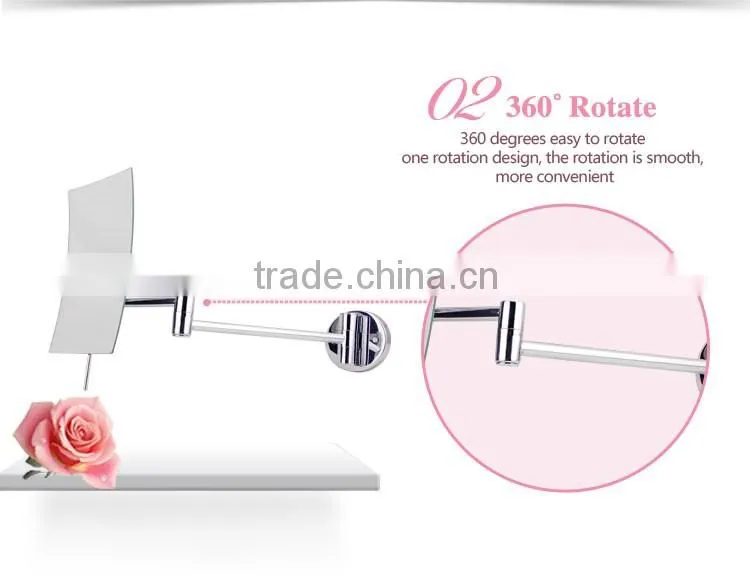 Bathroom adjustable wall mounted shaving mirror