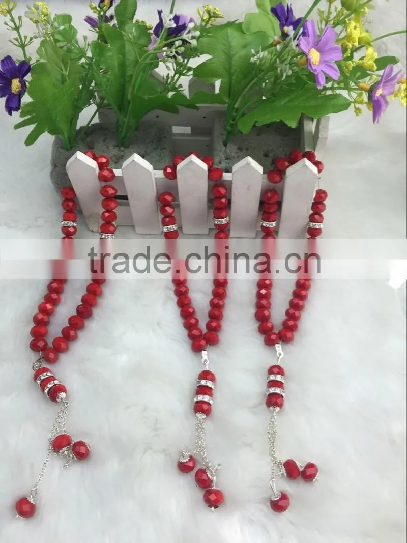 33 pieces beads 10mm islamic ruby red togther Prayer Beads excellent crystal material