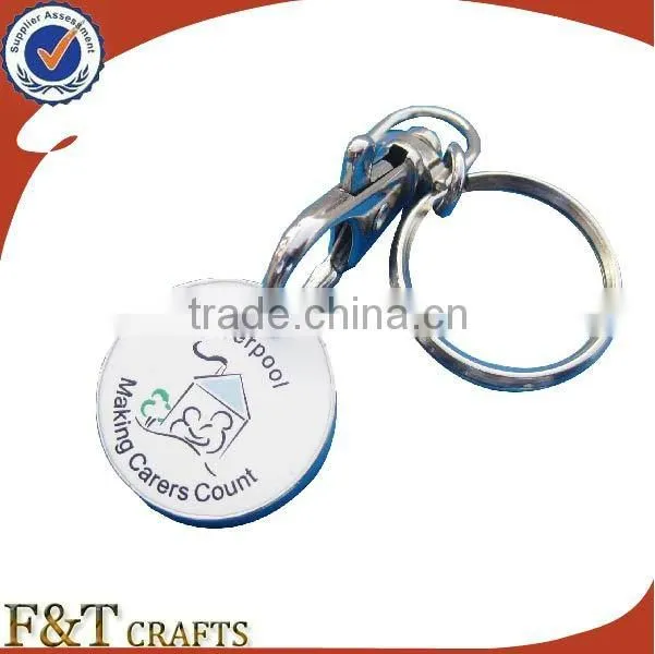 Cheap wholesale custom metal trolley coin keyring souvenir wedding party gift