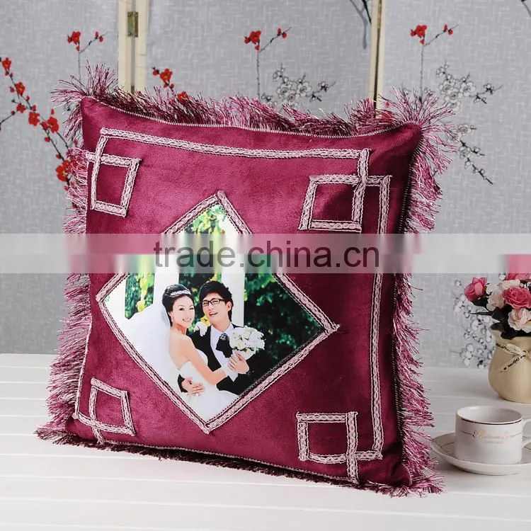 Wine color sublimation pillow case ,square shape