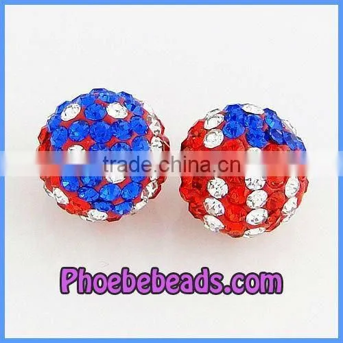 10mm Gold CZ Shamballa Crystal Beads Wholesale CPB-029