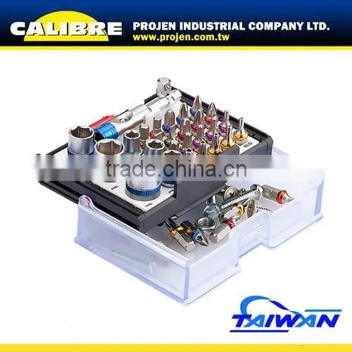 CALIBRE 1/4"Dr 28PC sockets and screwdriver bits tool set