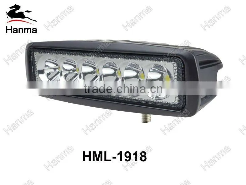 18W LED offroad light bar, atv parts, spot beam 25 degree, atv light with simple mounting stainless steel bracket
