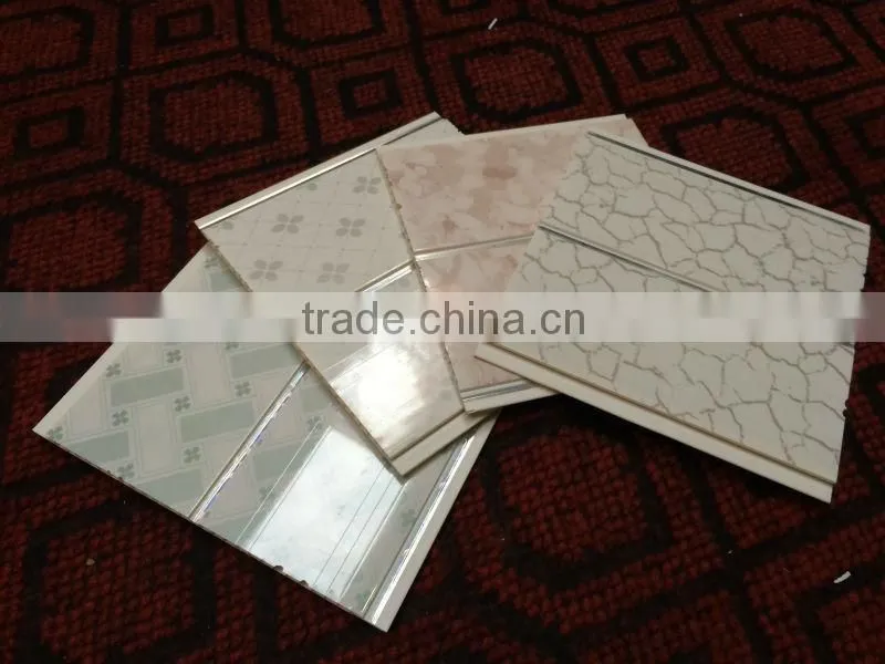 building materials waterproof fireproof 20cm ceiling design silvery line pvc panel ceiling