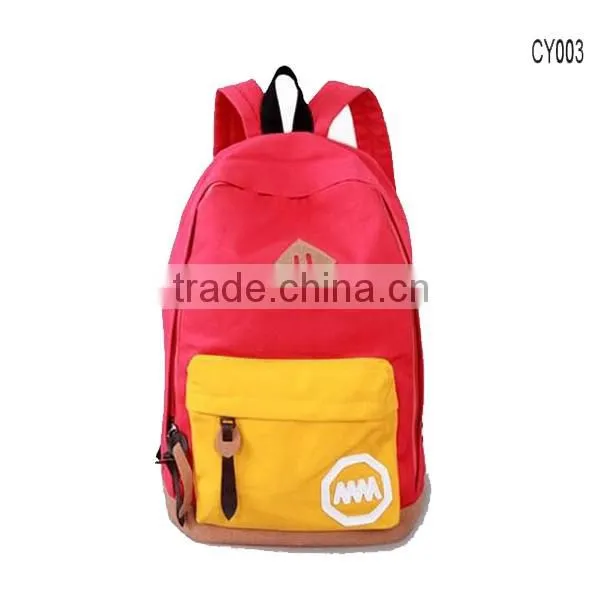 2016 new fashion promotional canvas school rucksack backpack bags