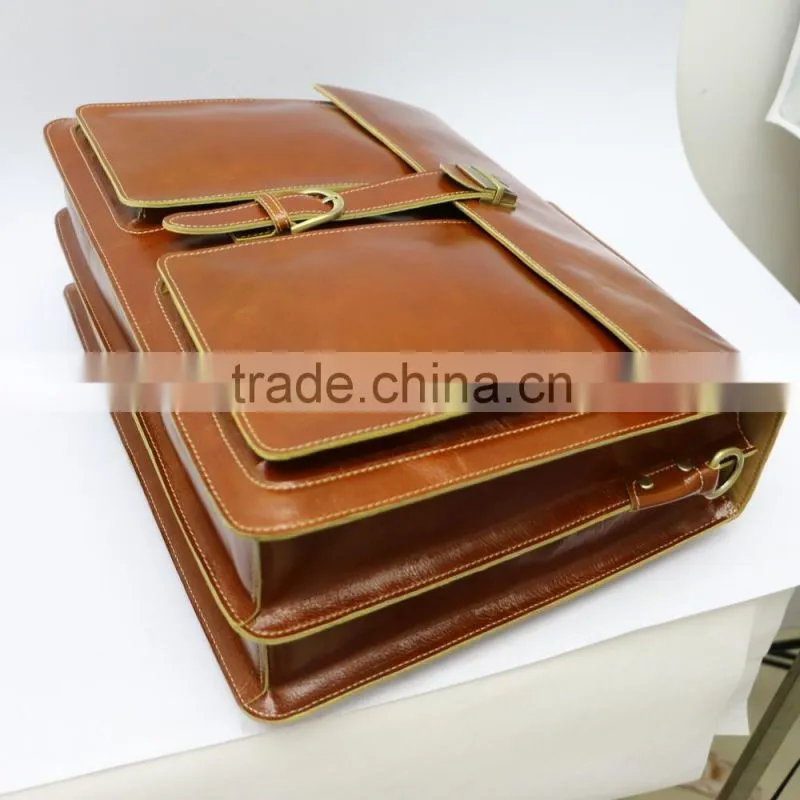 Hot sell briefcase vintage men briefcase brown business briefcase