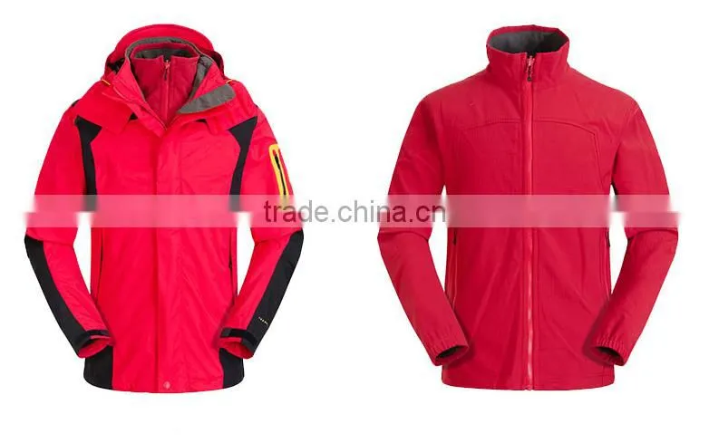 Custom 3 in1 waterproof hooded winter coat