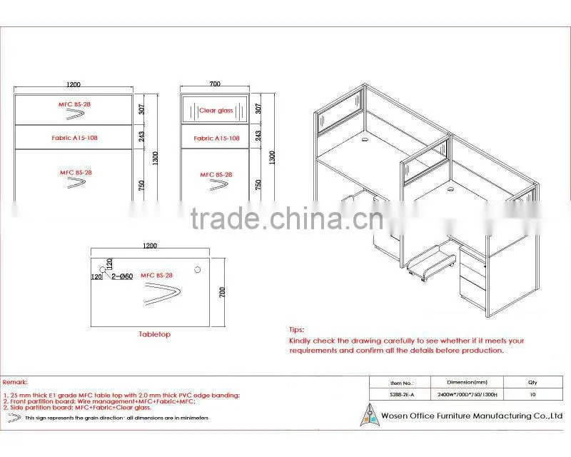 2012 New Design Office workstation S288-2ED