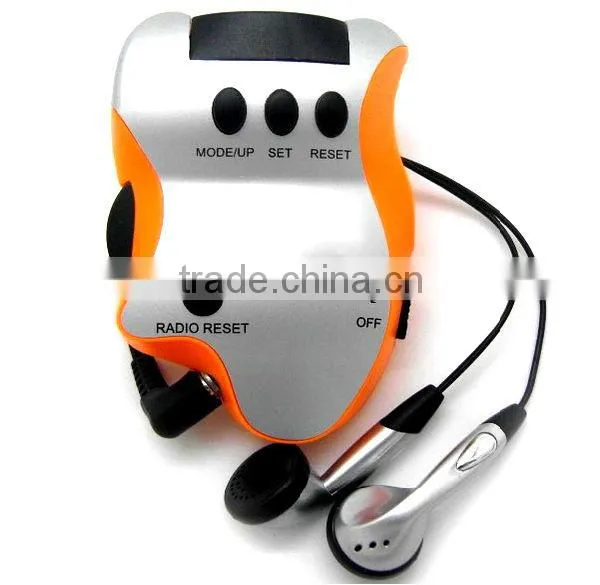 3 Buttons Multifuntional FM Radio Pedometer with Calories Calculate and Time Display