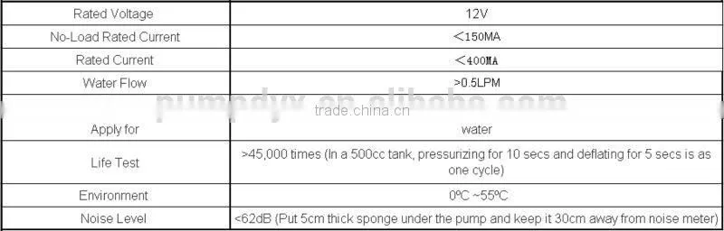 DC 12 volt diaphragm Hot water pumps for water dispenser