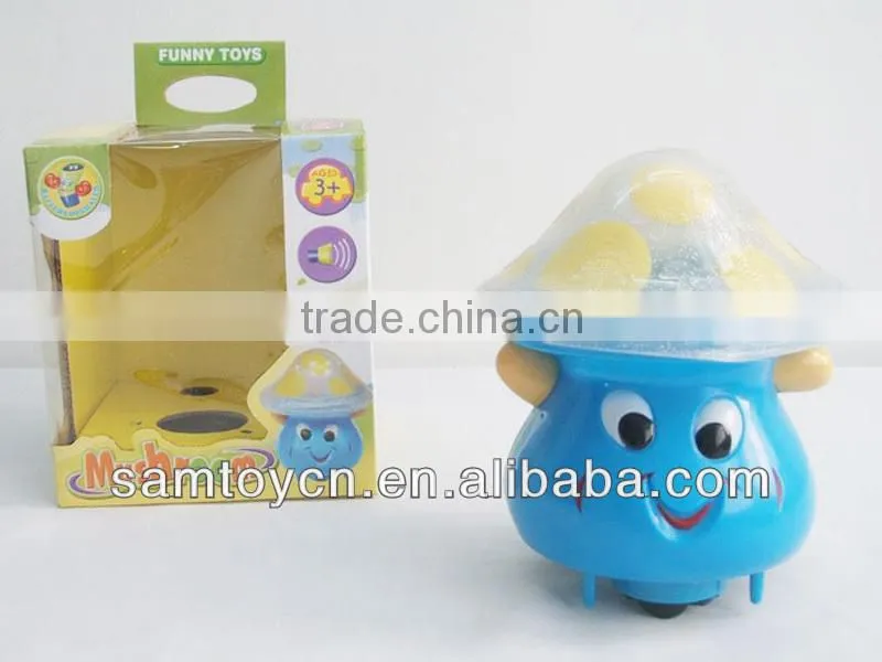 B/O toy plastic mushroom with light and music