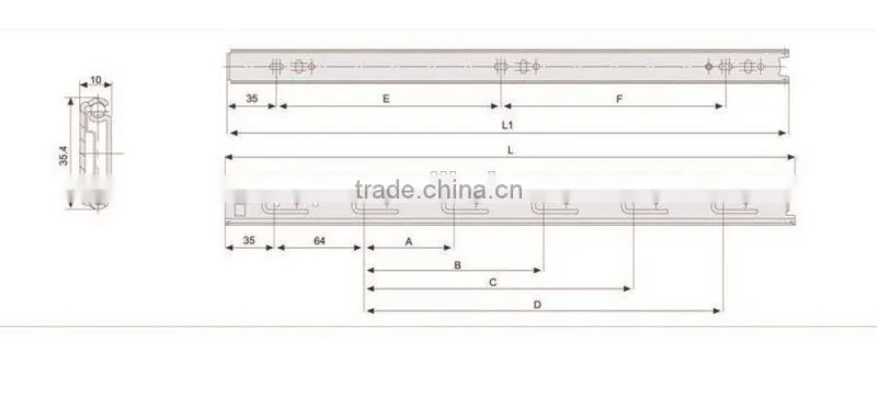 High quality drawer slide manufactory,35mm ball bearing drawer slide, roller forming machine of ball bearing slide