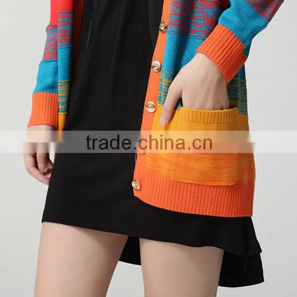 sweater manufacturers ladies colorful long sleeve fashion style