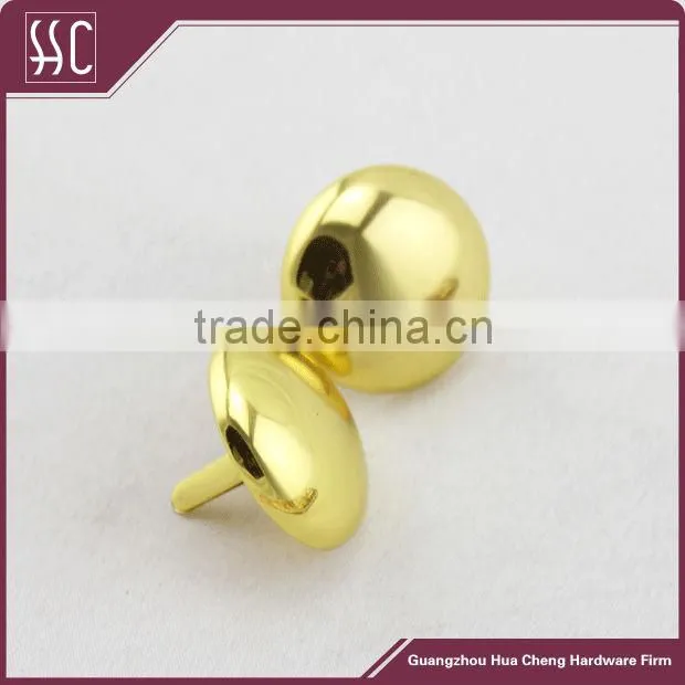 3cm diameter shiny gold decorative round feet, round grommets,handbag metal feet