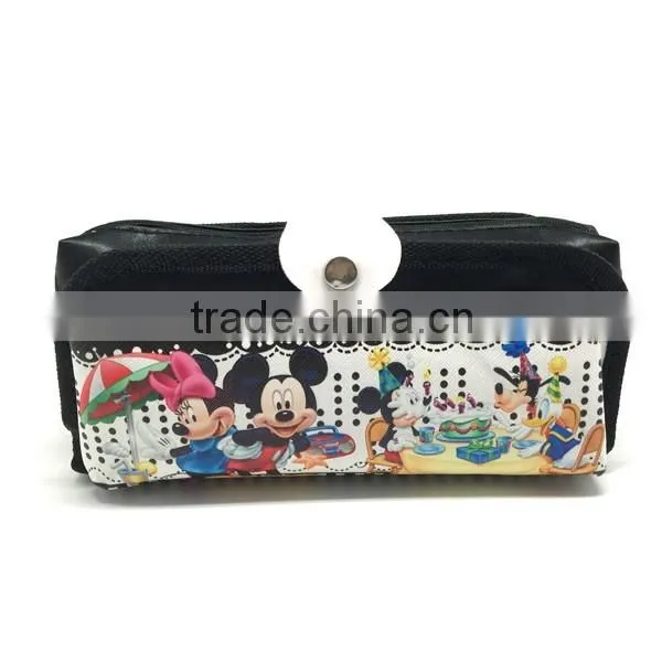Black Color Cartoon Design Custom Pencil Bag