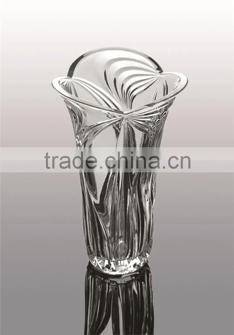 high quality clear crystal glass vase