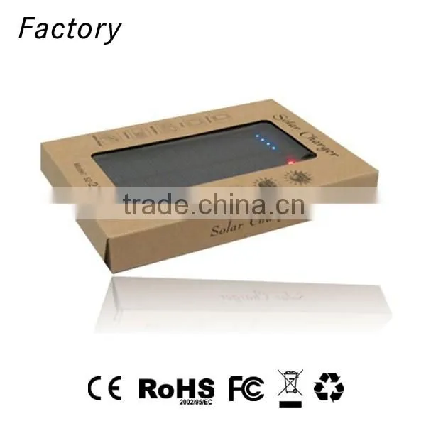 8000mah factory supply hiking solar charging external mobile battery for digital product series