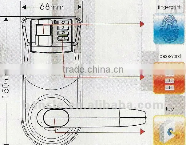 wood door lock support fingerprint KO-F33