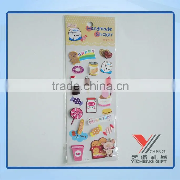 glitter 3D handmade sticker,diy handmade sticker
