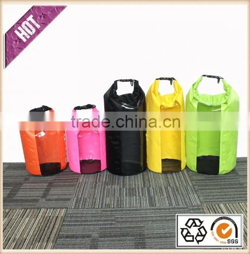 2016 Hot Sale Dry Bag Transparent Ripstop Strip Window Waterproof Dry Bag For Drifting