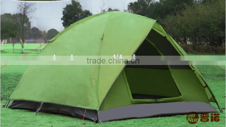 3 person Fiberglass Pole Double-door-layer camping tent