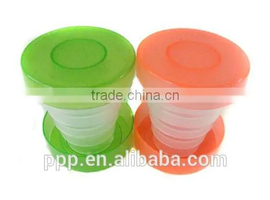 2014 Hot selling leak-proof eco-friendly FDA LFGB fodable plastic mug cup tumbler