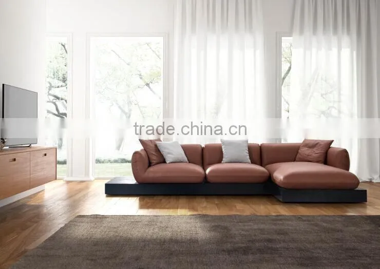 office furniture black leather classic sofa set 2636