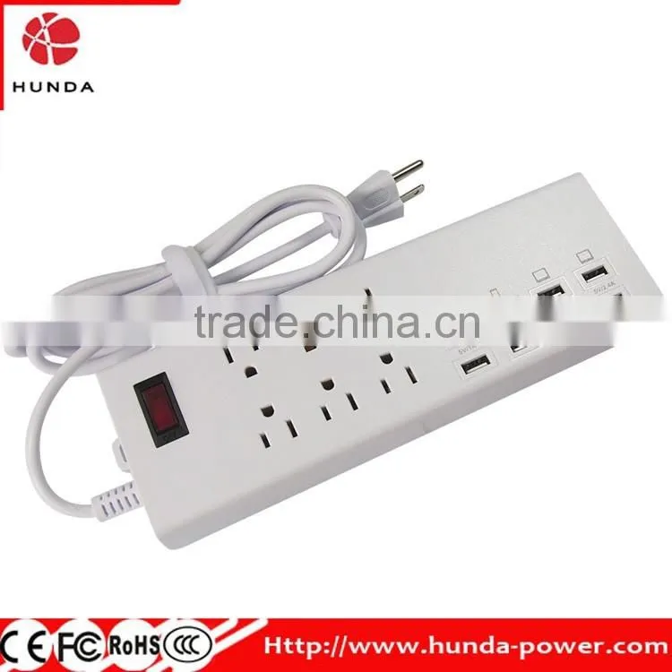 6-Outlet Power Strip 1625W/125V/13A 1.8M Power Cord Surge Protector with 6 USB Charging Ports (5V/2.4A*4 and 5V/1A*2) for Home