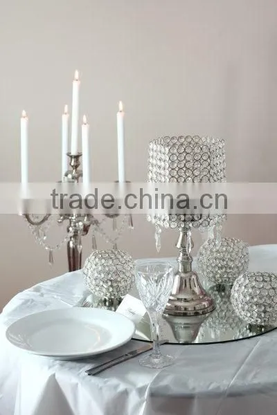 Crystal candelabra centerpieces for wedding table